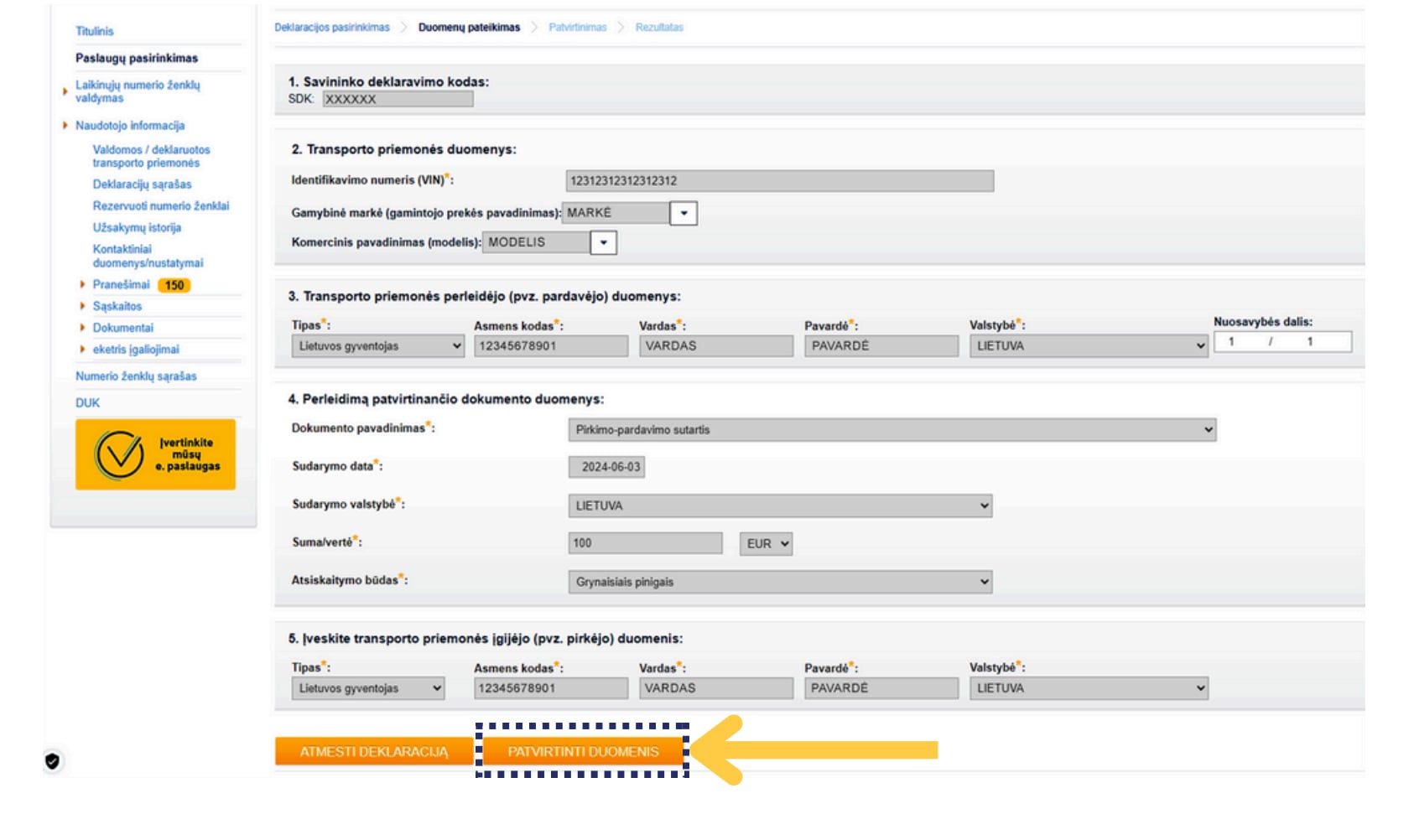 3 žingsnis Regitroje