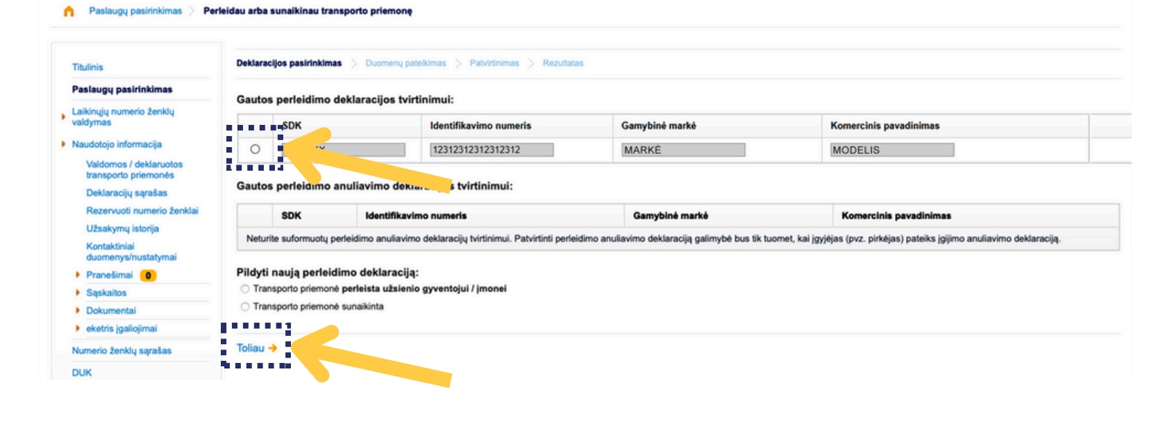 4 žingsnis Regitroje