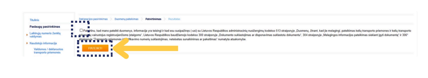 5 žingsnis Regitroje